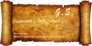 Gyarmati Sándor névjegykártya